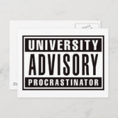 Aufschiebehilfe an der Universität Postkarte (Vorne/Hinten)
