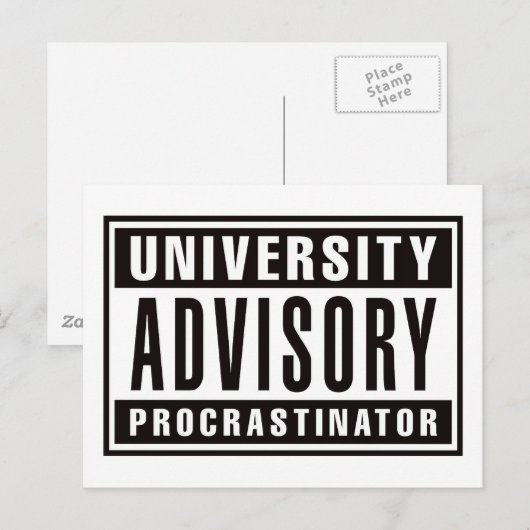 Aufschiebehilfe an der Universität Postkarte (Vorne/Hinten)