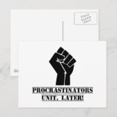 Aufschieben der Einheit, später! Funny Postkarte (Vorne/Hinten)
