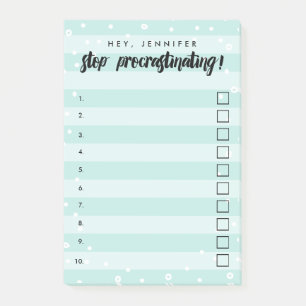 Aufschieben stoppen - Minze - Checkbox zur Liste Post-it Klebezettel