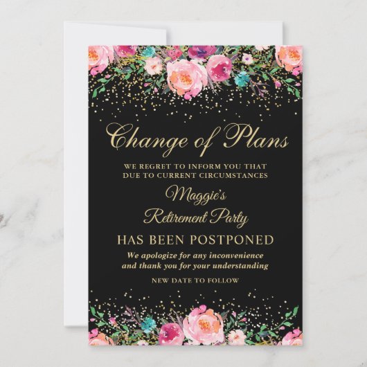 Aufschiebtes Party für das Blumenpensionssystem Einladung (Vorderseite)