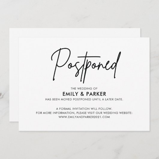 Aufschiebung Einladung (Vorne/Hinten)