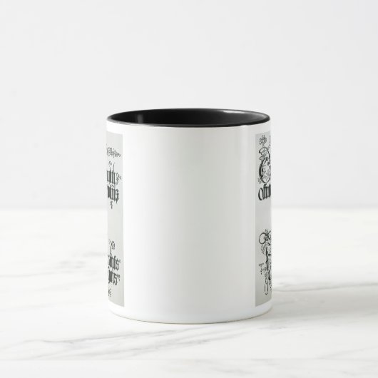 Aufschriften im gotischen Skript Tasse (Zentrum)