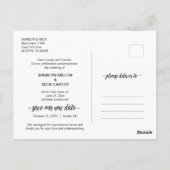 Aufschub des Hochzeitsstils, Niedliche Änderung de Postkarte (Rückseite)