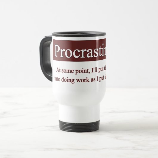 Aufschub-Tasse Reisebecher (Vorderseite Links)