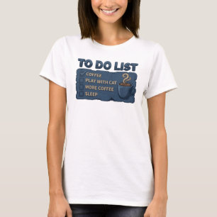 Aufsehenerregendes Navy COFFEE SPIEL MIT KATZE T-Shirt