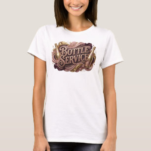 Aufsehenerregendes rotes BOTTLE SERVICE-Shirt-Desi T-Shirt