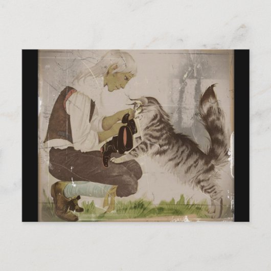 Aufsetzen von Stiefeln Postkarte (Vorderseite)