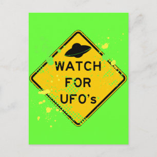 AUFSICHT AUF UFO POSTKARTE