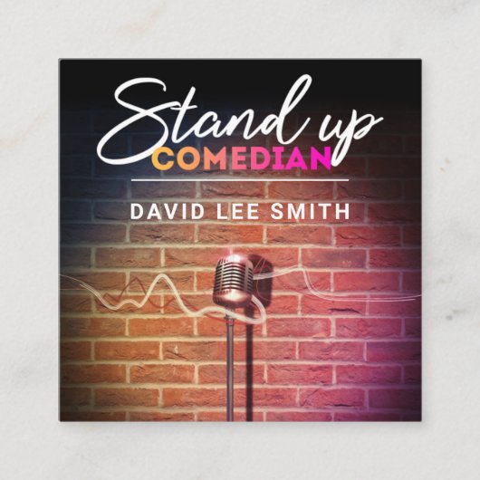 Aufstand-Comedian Quadratische Visitenkarte (Vorderseite)