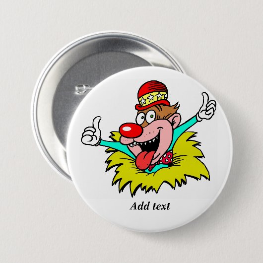 Aufstehen, Clown-TEMPLATE, Button (Vorne & Hinten)
