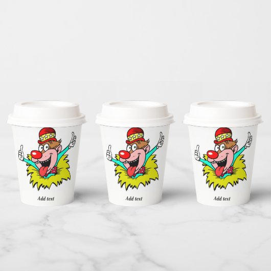 Aufstehen, Clown-TEMPLATE, Pappbecher (Multi)
