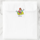 Aufstehen, Clown-TEMPLATE, Quadratischer Aufkleber (Tasche)