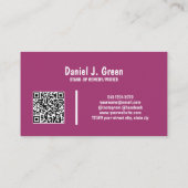 Aufstehen Comedian QR Orchid Visitenkarte (Rückseite)