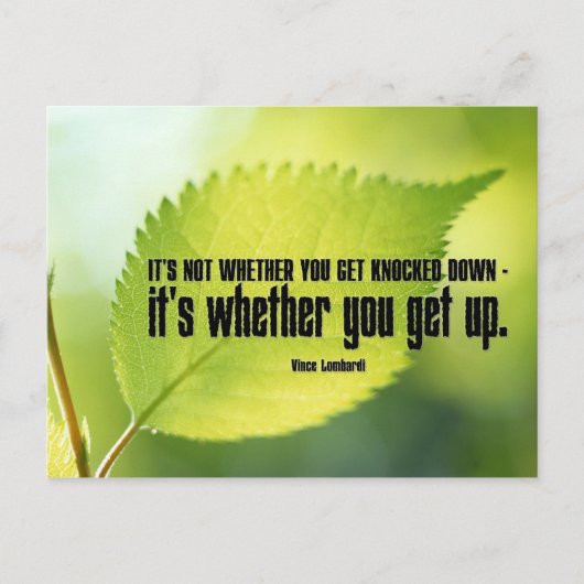 Aufstehen der inspirierenden Postkarte (Vorderseite)