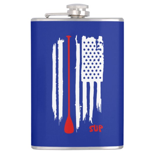 Aufstehen, die US-Flagge paddeln Flachmann (Vorderseite)