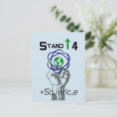 Aufstehen für Protestkarte des wissenschaftlichen Postkarte (Stehend Vorderseite)