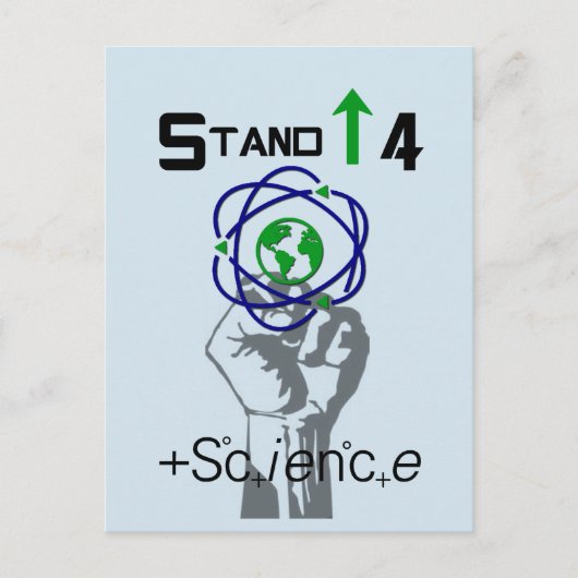 Aufstehen für Protestkarte des wissenschaftlichen  Postkarte (Vorderseite)