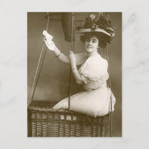 Aufstehen in einem Ballon Postkarte