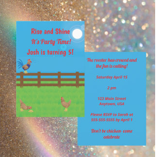 Aufstehen & Strahlen, es ist Partyzeit Einladung