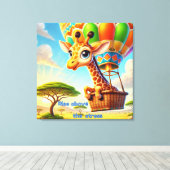 Aufstehen über der Stress - Aufblähung von Giraffe Leinwanddruck (Insitu (Holzboden))