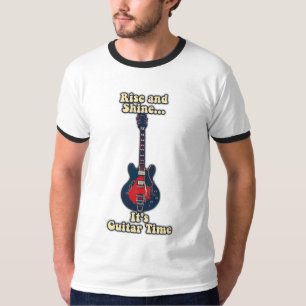 Aufstehen und leuchten. Es ist Gitarrenzeit. motiv T-Shirt