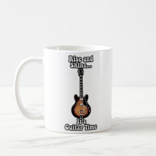Aufstehen und leuchten. Es ist Gitarrenzeit. Vinta Kaffeetasse (Links)