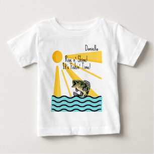"Aufstehen und Strahlen! Es ist Angelzeit!" Benutz Baby T-shirt