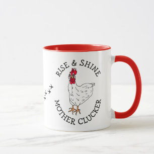 Aufstehen und strahlen, Mutter Gans, lustiger Hühn Tasse