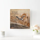 "Aufstehen wie Löwen" Wall Clock Quadratische Wanduhr (Zuhause)