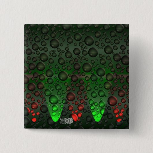 Aufsteigende Blasen Grün/Rot Abzeichen Button (Vorderseite)