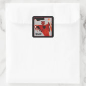 Aufsteigende Teufel-Aufkleber Quadratischer Aufkleber (Tasche)