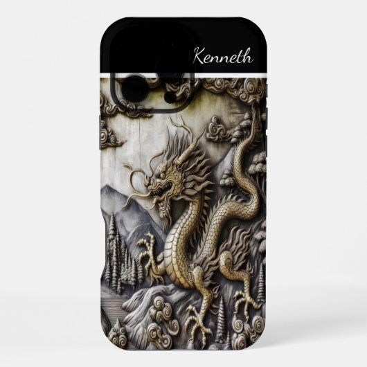 Aufsteigender Drache Berg iPhone Hülle (Rückseite)
