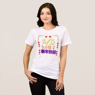 Aufsteigender Goldener Drache Tri-Blend Shirt
