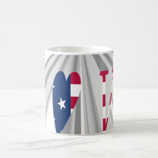 Aufsteigender Patriotismus: Ich Liebe USA Perspect Kaffeetasse (Mittel)