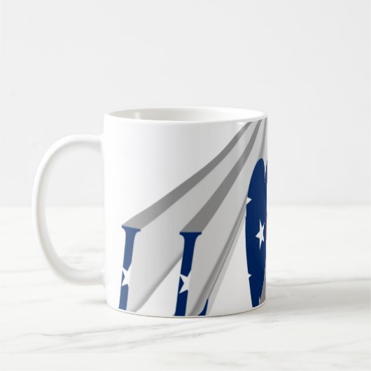 Aufsteigender Patriotismus: Ich Liebe USA Perspect Kaffeetasse (Links)