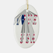 Aufsteigender Patriotismus: Ich Liebe USA Perspect Keramik Ornament (Rechts)