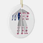 Aufsteigender Patriotismus: Ich Liebe USA Perspect Keramik Ornament (Rechts)