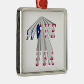Aufsteigender Patriotismus: Ich Liebe USA Perspect Ornament Aus Metall (Rechts)