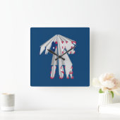 Aufsteigender Patriotismus: Ich Liebe USA Perspect Quadratische Wanduhr (Zuhause)