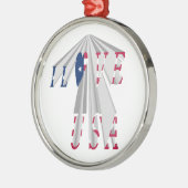 Aufsteigender Patriotismus: Ich Liebe USA Perspect Silbernes Ornament (Links)