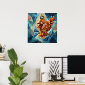 Aufsteigender Phönix – Modernes Kunstposter Poster (Heimbüro)