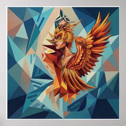 Aufsteigender Phönix – Modernes Kunstposter Poster (Vorne)