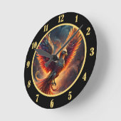 Aufsteigender Phönix Runde Wanduhr (Winkel)