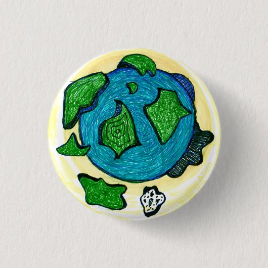 Aufsteigendes Erde-Abzeichen / Pin von Inspiring A Button (Vorderseite)