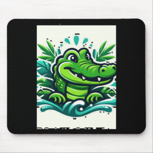 Aufsteigendes Krokodil aus dem Wasser fesselnde Ti Mousepad