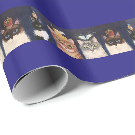 Aufstellung der Katzen Geschenkpapier (Rolleneckpunkt)