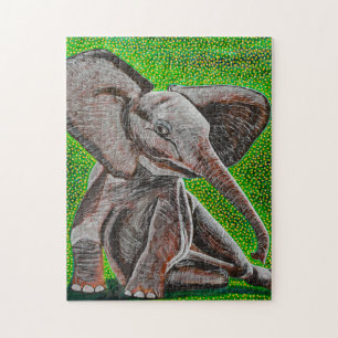 Aufstellung des Baby-Elefant-Puzzlespiels Puzzle