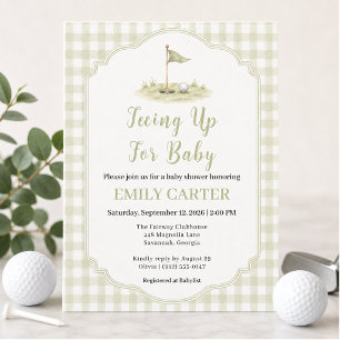 Aufstellung für Baby Sage Grün Golf Baby Shower Einladung