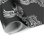 Aufstieg aus der Asche Phoenix weiße Illustration Geschenkpapier (Rolleneckpunkt)